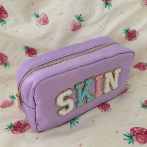 handmade medium sized skincare pouch